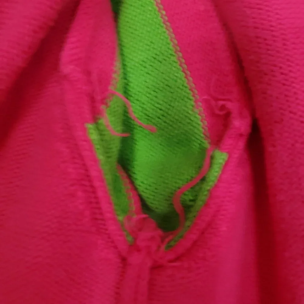 United Colors of Benetton Hot Pink Lime Cardigan Vintage - Picture 5 of 5